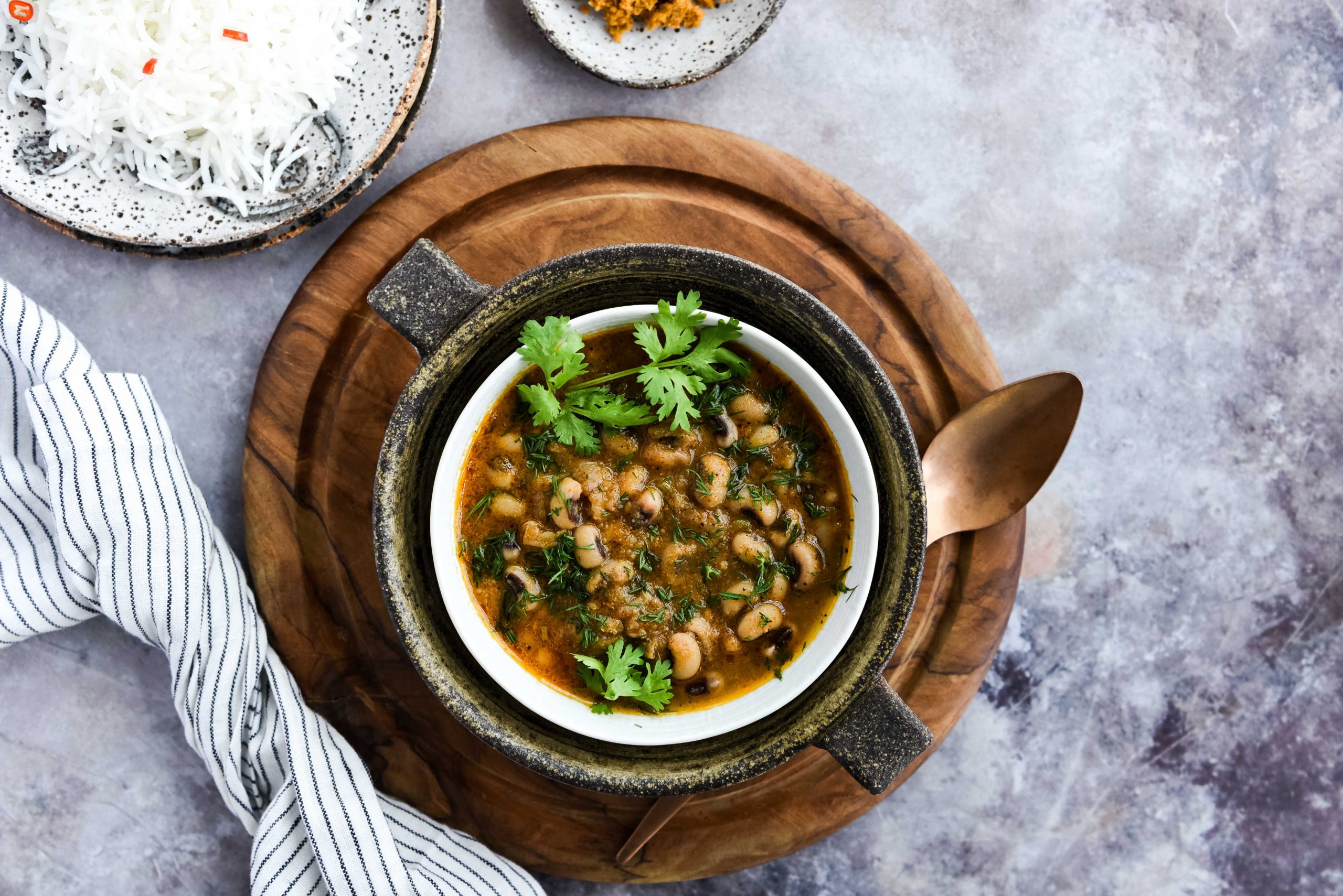 Black Eyed Beans Curry- black eyed peas curry flavoured with dill