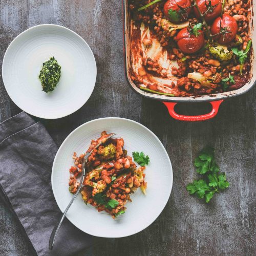 Farro and Beans Casserole- Farro recipe Culinary Nirvana