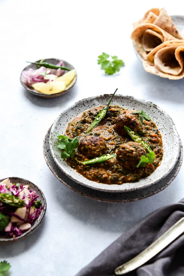 Shish Kofta Saag- a recipe from leftovers by Culinary Nirvana